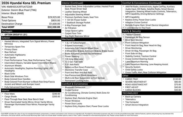 New 2026 Hyundai Kona SEL Premium AWD/4WD image 30