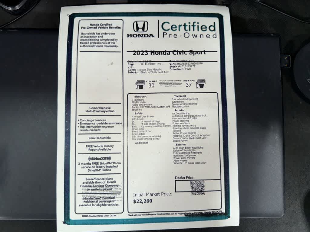 Certified 2023 Honda Civic Sport image 13