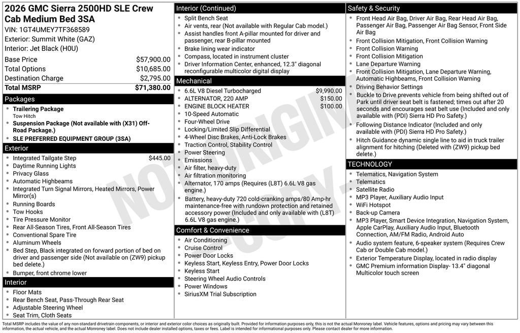 New 2026 GMC Sierra 2500 SLE AWD/4WD image 25