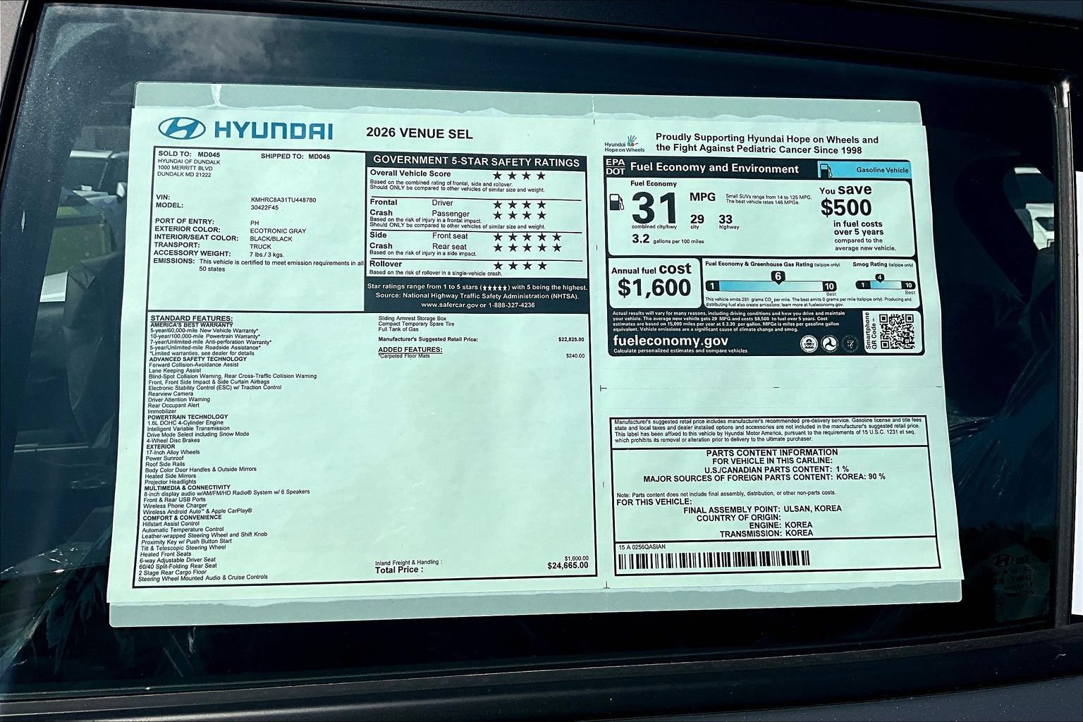 New 2026 Hyundai Venue SEL FWD image 16