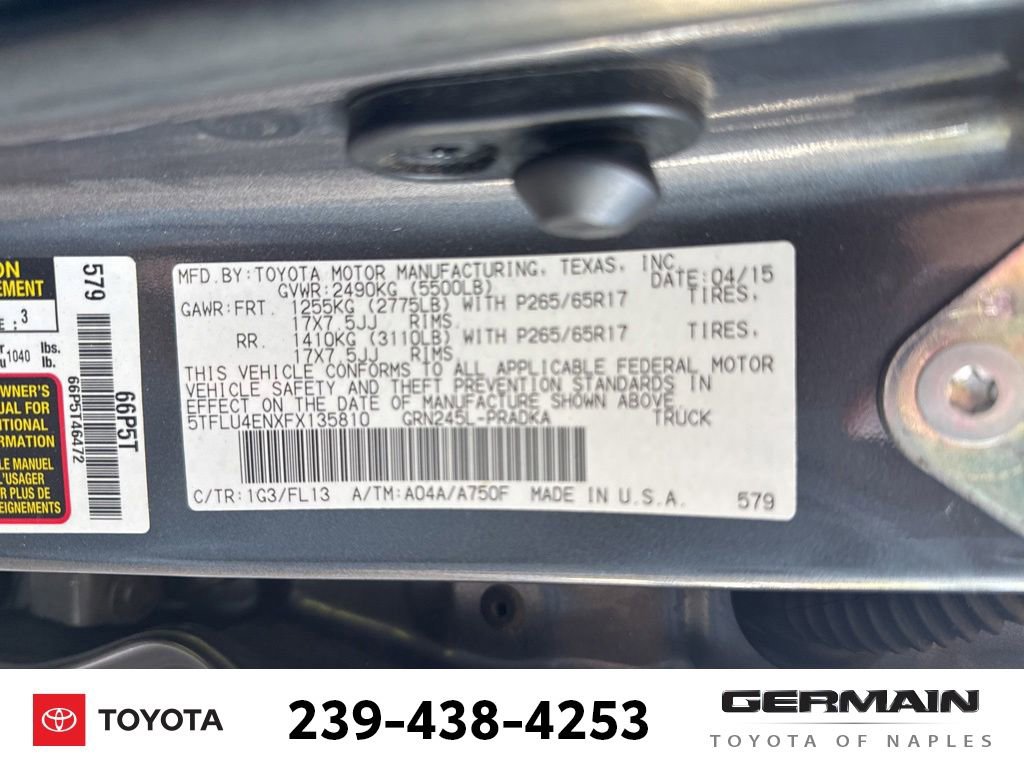 Used 2015 Toyota Tacoma 4x4 Double Cab w/ TRD Sport Package image 24