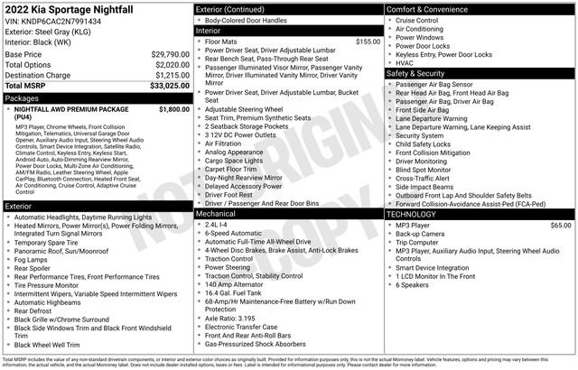 Used 2022 Kia Sportage Nightfall Edition w/ Nighfall AWD Premium Package image 45