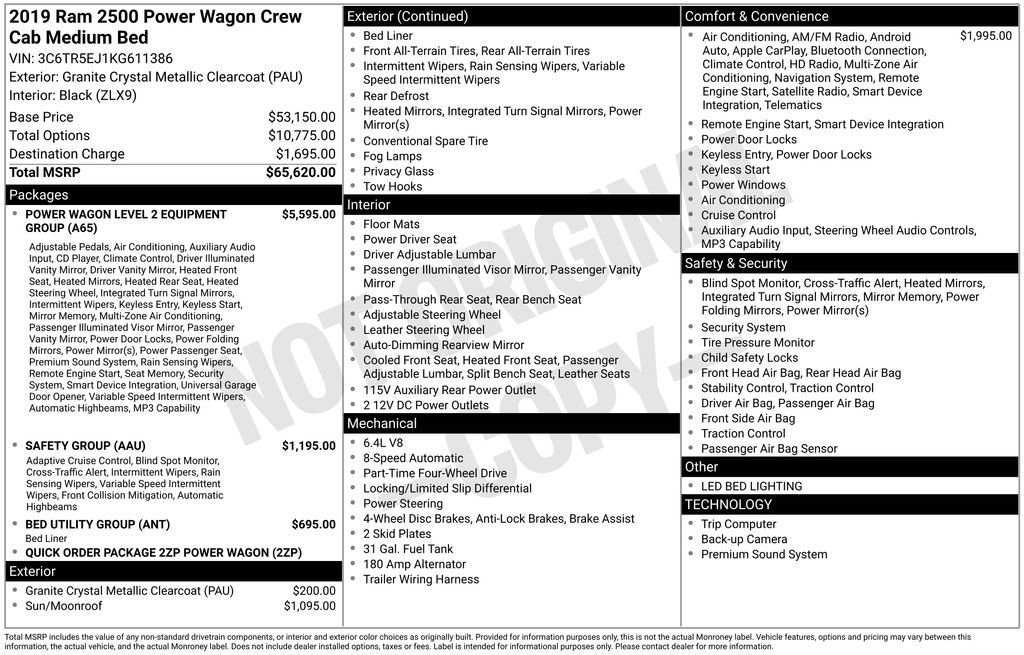 Certified 2019 RAM 2500 Power Wagon AWD/4WD image 33