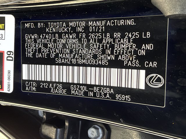 Used 2021 Lexus ES 350 F Sport w/ Special Edition FWD image 28