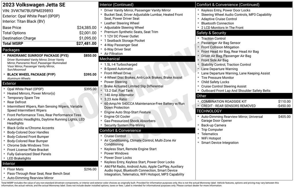 Used 2023 Volkswagen Jetta SE w/ Panoramic Sunroof Package FWD image 9