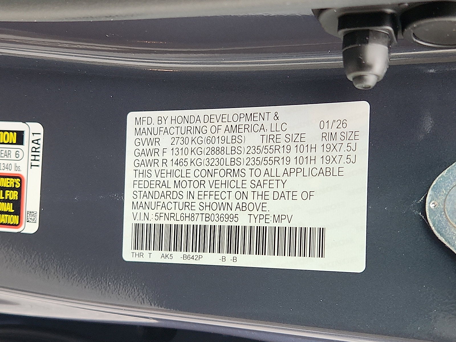 New 2026 Honda Odyssey Touring image 18