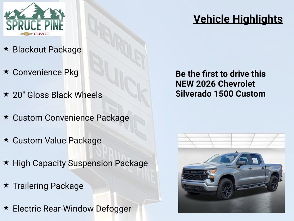 New 2026 Chevrolet Silverado 1500 Custom w/ Turbomax Blackout Package image 5
