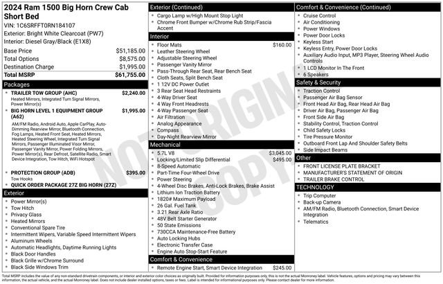 Used 2024 RAM 1500 Big Horn w/ Trailer Tow Group AWD/4WD image 35