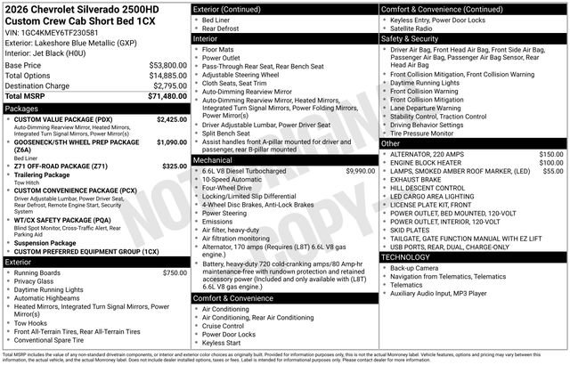 New 2026 Chevrolet Silverado 2500 Custom w/ Custom Value Package image 2