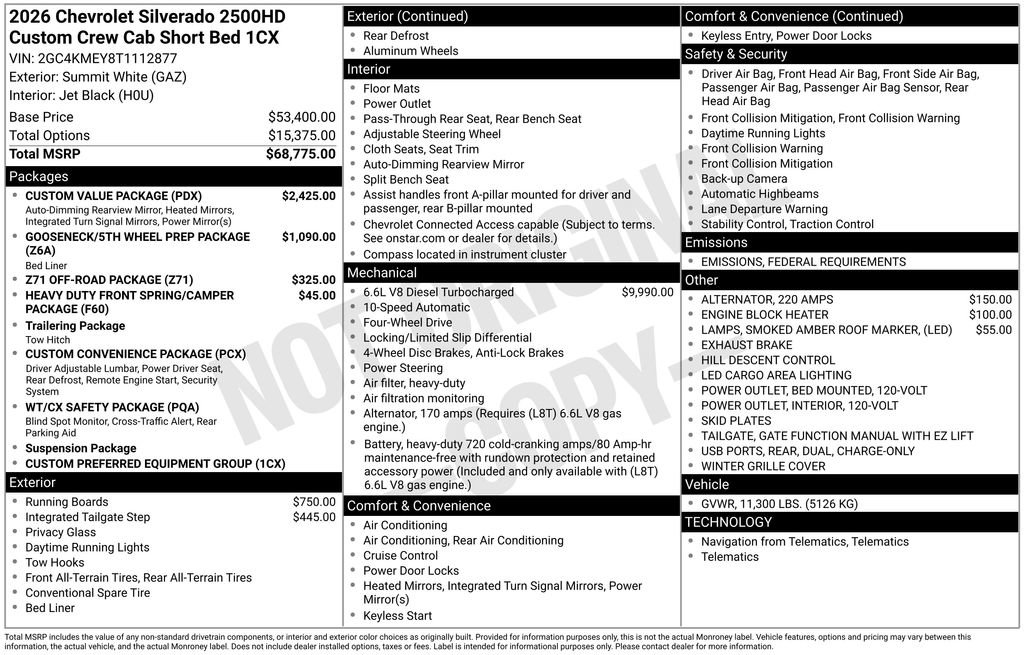 New 2026 Chevrolet Silverado 2500 Custom w/ Custom Value Package image 55