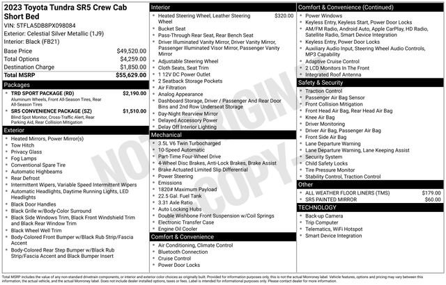 Used 2023 Toyota Tundra SR5 w/ TRD Sport Package AWD/4WD image 17