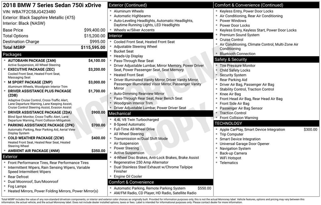 Used 2018 BMW 750i xDrive image 43