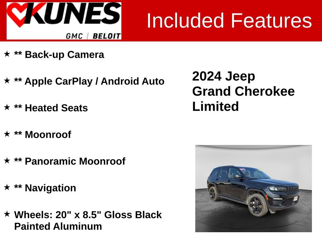 Used 2024 Jeep Grand Cherokee Limited w/ Luxury Tech Group II AWD/4WD image 2