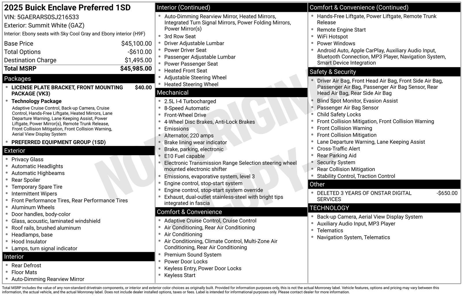 Used 2025 Buick Enclave Preferred image 38