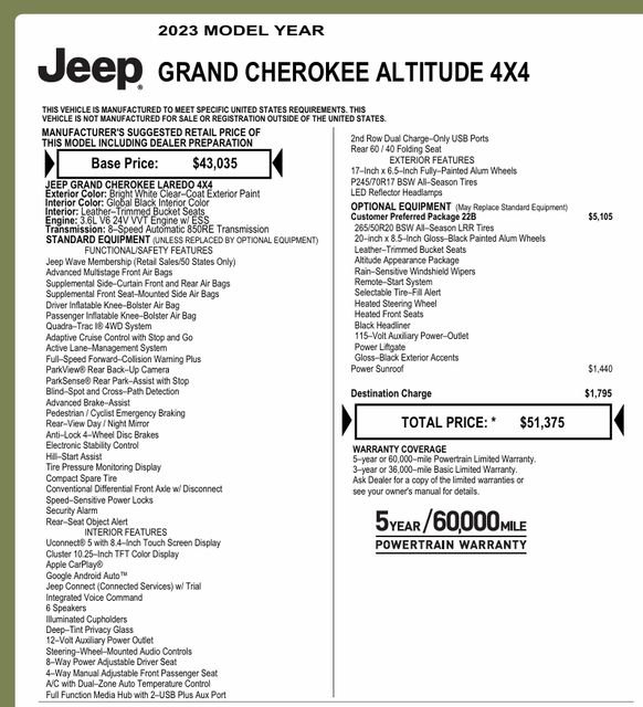 Used 2023 Jeep Grand Cherokee Altitude image 8