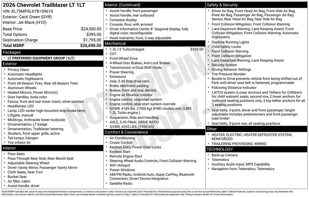 Used 2026 Chevrolet TrailBlazer LT FWD image 34