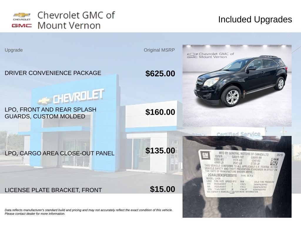 Used 2015 Chevrolet Equinox LT w/ Driver Convenience Package FWD image 6