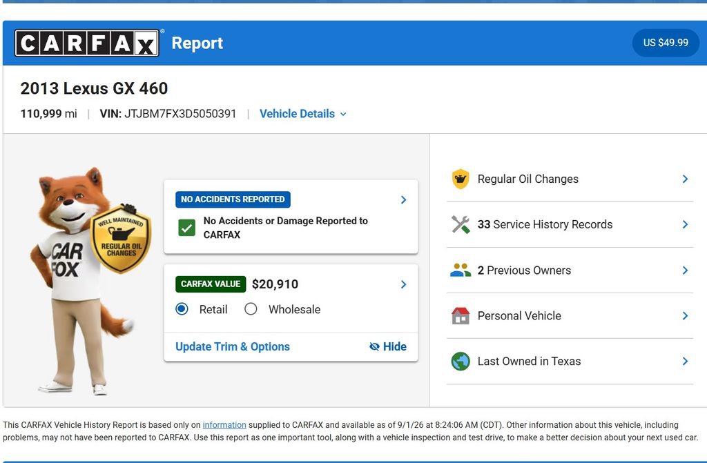 Used 2013 Lexus GX 460 w/ Comfort Plus Pkg AWD/4WD image 9
