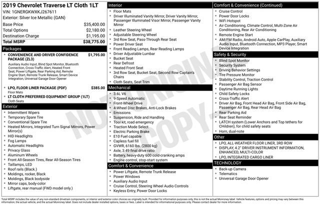 Certified 2019 Chevrolet Traverse LT image 7