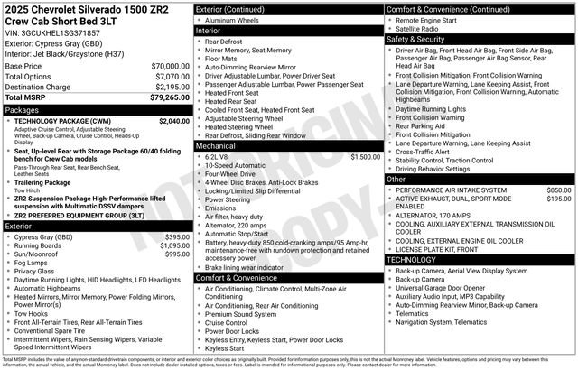 Used 2025 Chevrolet Silverado 1500 ZR2 w/ Technology Package AWD/4WD image 32