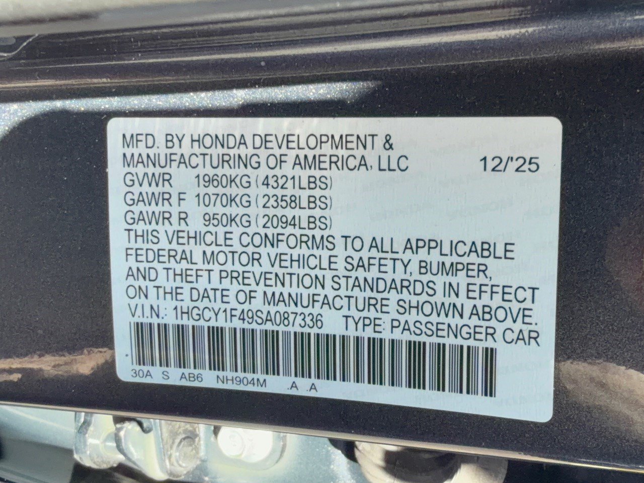 Certified 2025 Honda Accord SE image 31