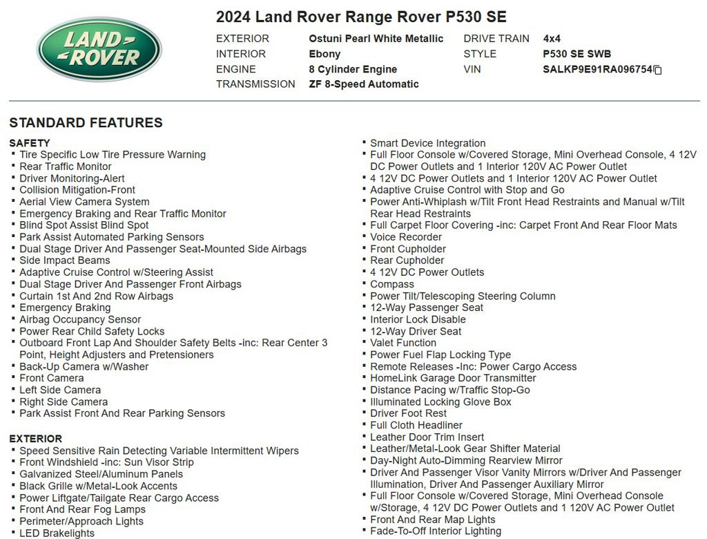 Used 2024 Land Rover Range Rover SE AWD/4WD image 18