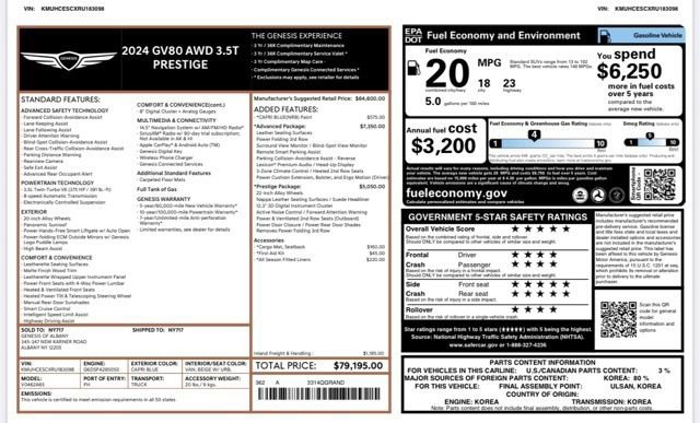 Used 2024 Genesis GV80 3.5T w/ Prestige Package AWD/4WD image 13