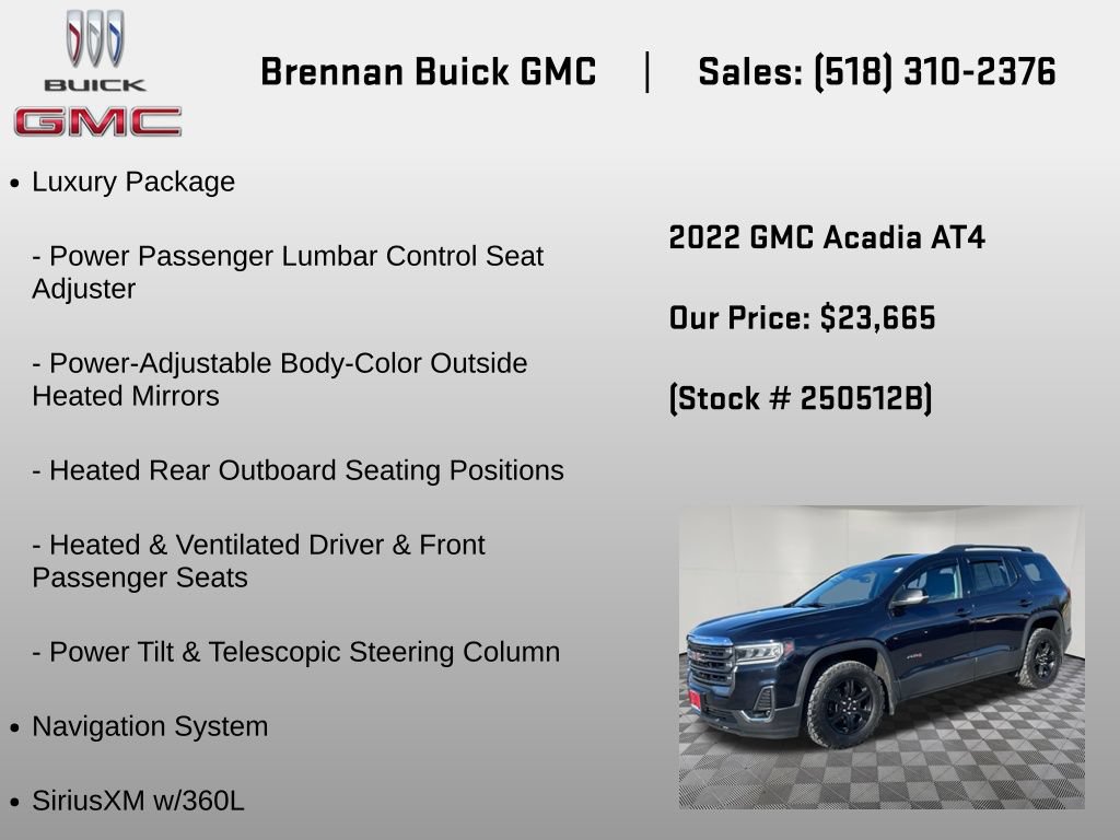 Certified 2022 GMC Acadia AT4 w/ Technology Package AWD/4WD image 18