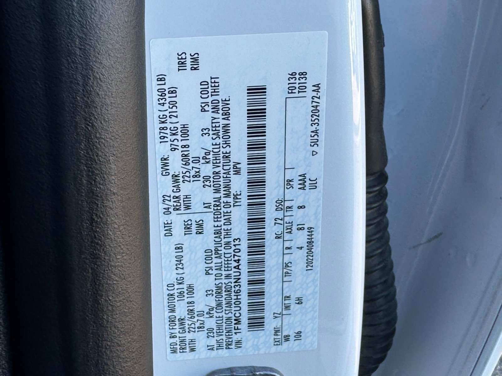 Used 2022 Ford Escape SEL image 31