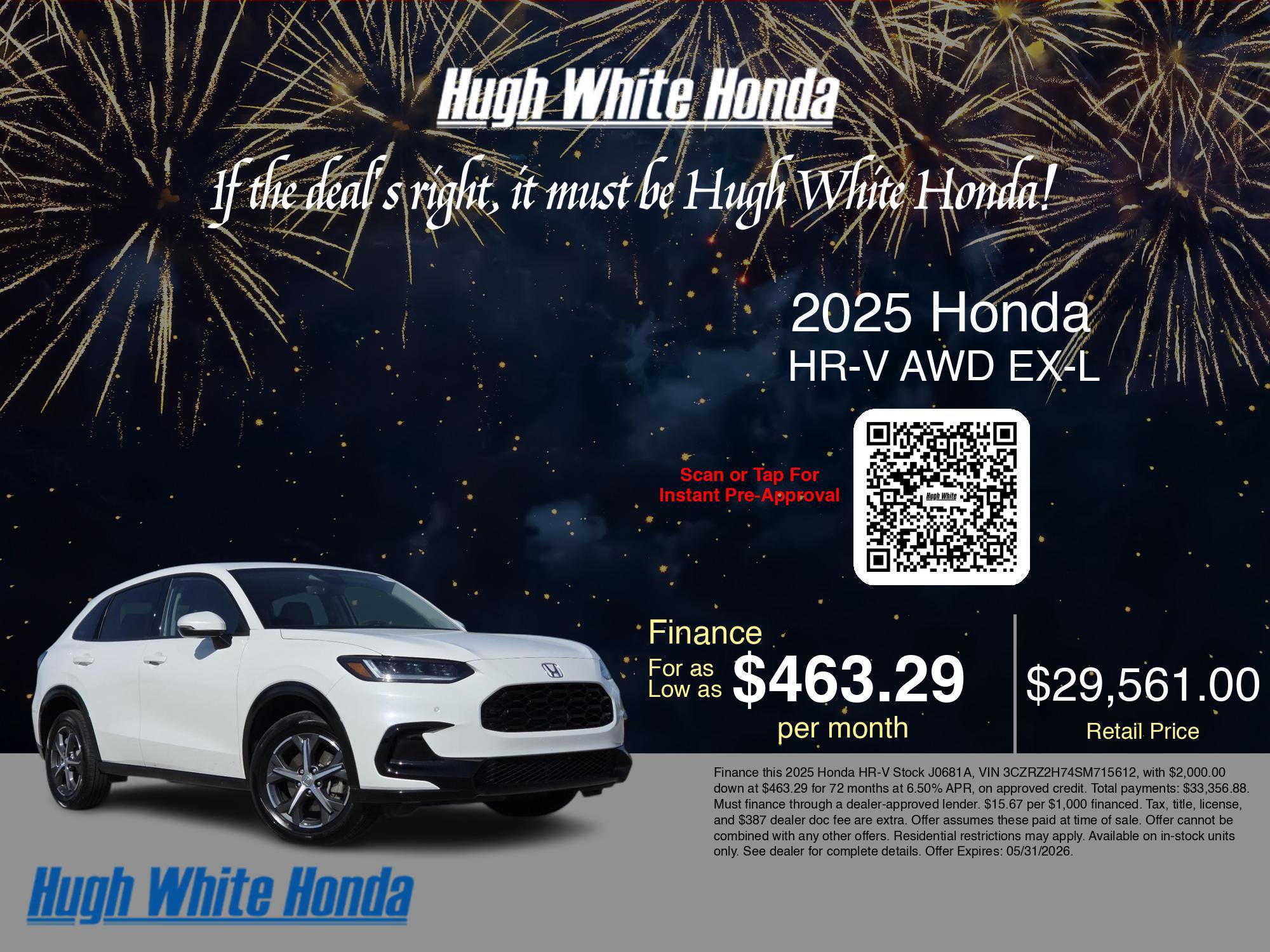 Used 2025 Honda HR-V EX-L image 3