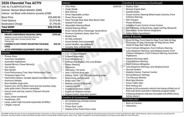 New 2026 Chevrolet Trax ACTIV w/ Driver Confidence Package image 2
