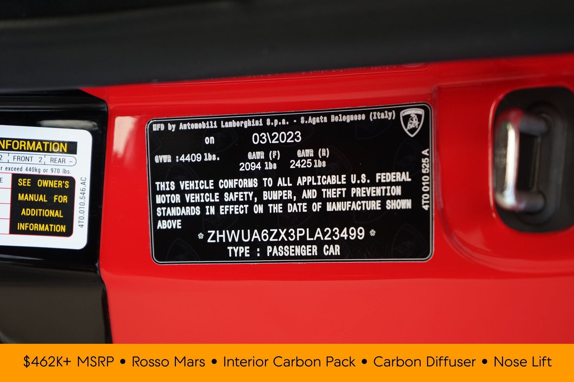 Used 2023 Lamborghini Huracan STO RWD image 39
