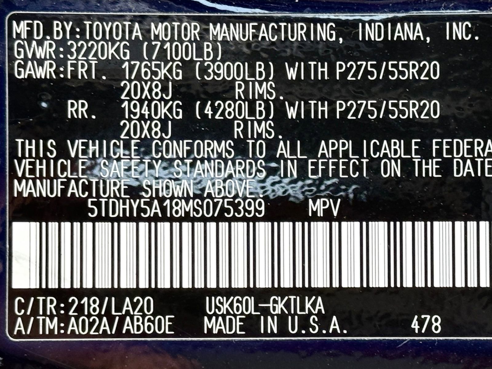Used 2021 Toyota Sequoia Nightshade w/ Safety & Convenience Package RWD image 55