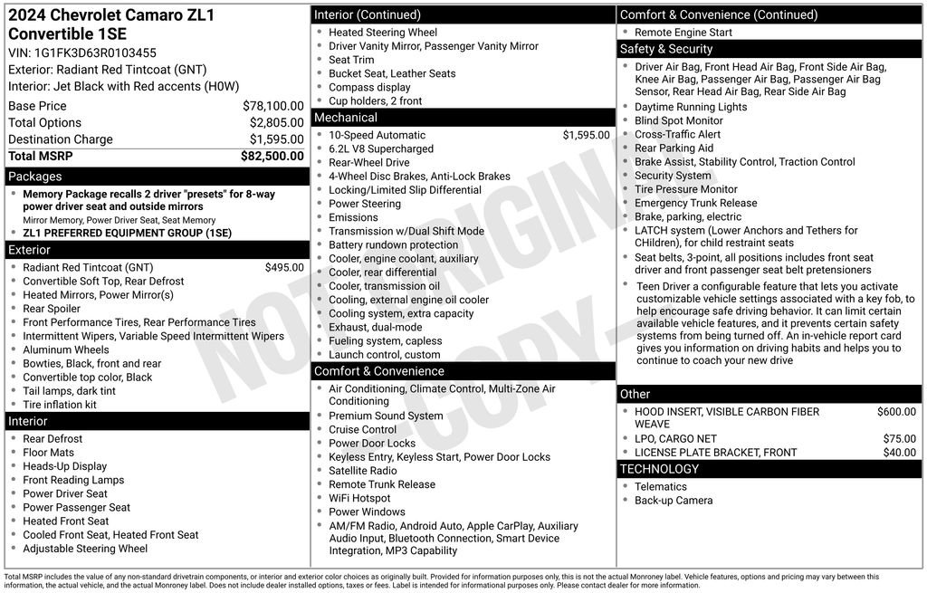 Used 2024 Chevrolet Camaro ZL1 image 36