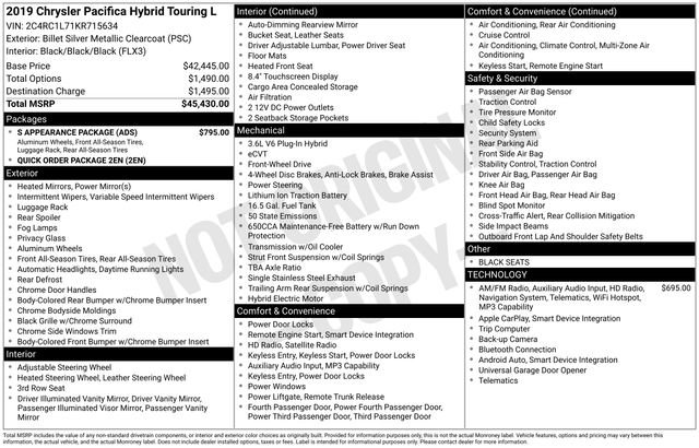 Used 2019 Chrysler Pacifica Touring-L w/ S Appearance Package image 20