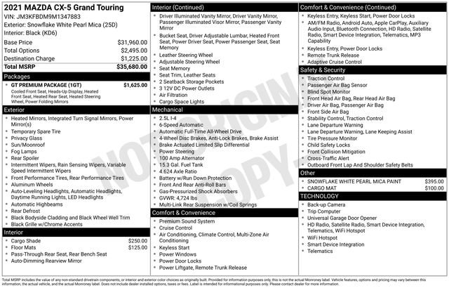 Used 2021 MAZDA CX-5 Grand Touring w/ GT Premium Package image 38