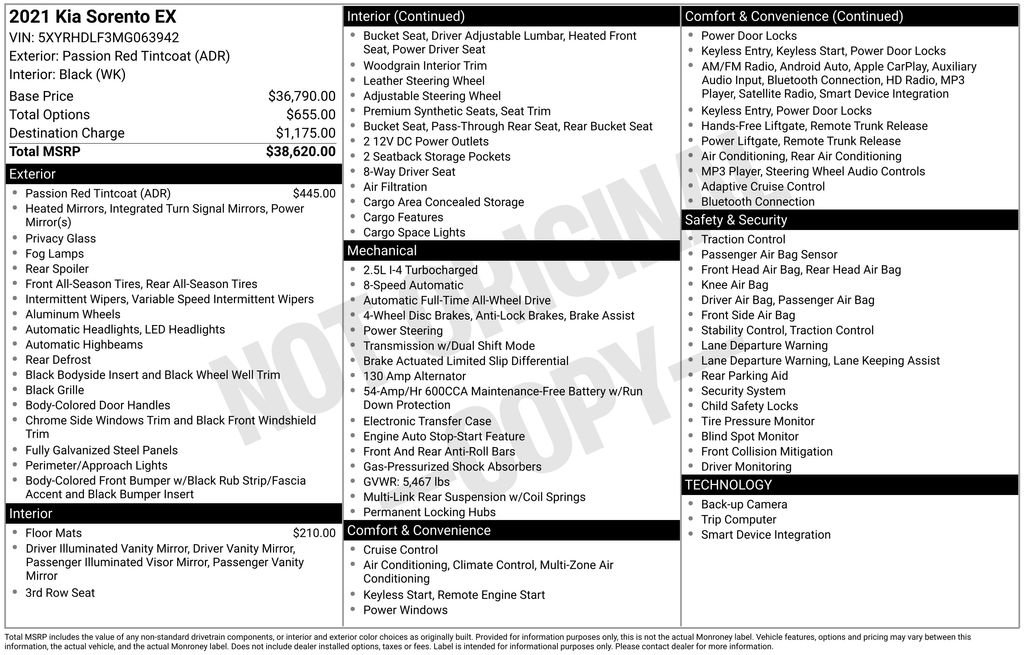 Used 2021 Kia Sorento EX image 50