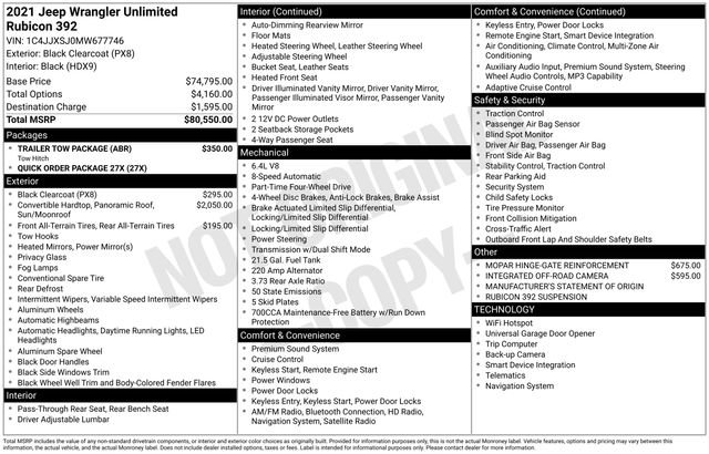 Used 2021 Jeep Wrangler Unlimited Rubicon w/ Trailer Tow Package AWD/4WD image 2