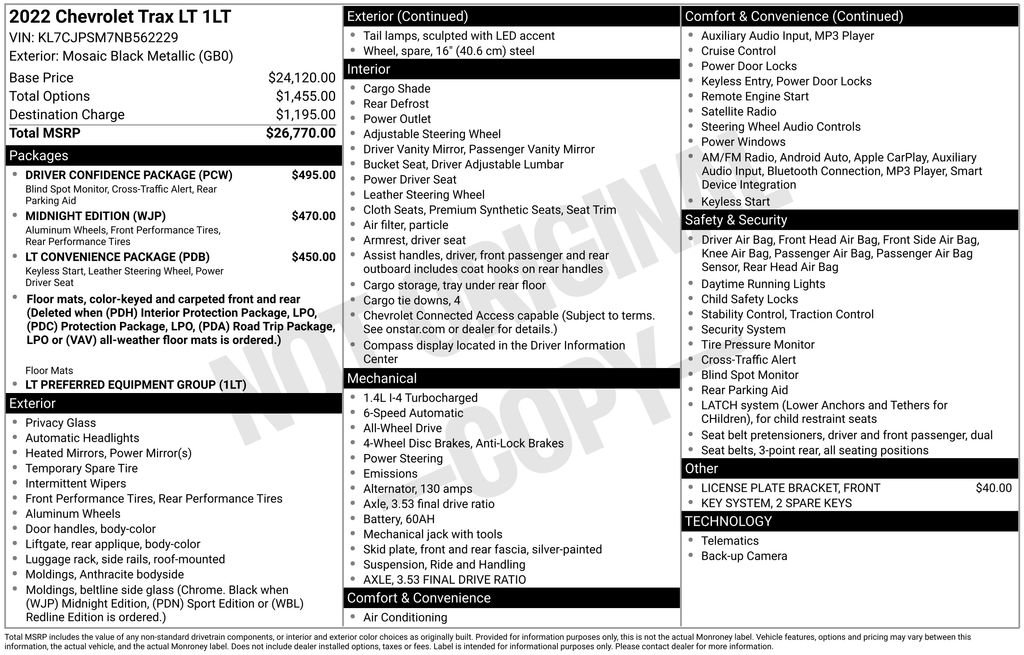 Certified 2022 Chevrolet Trax LT w/ Driver Confidence Package image 10