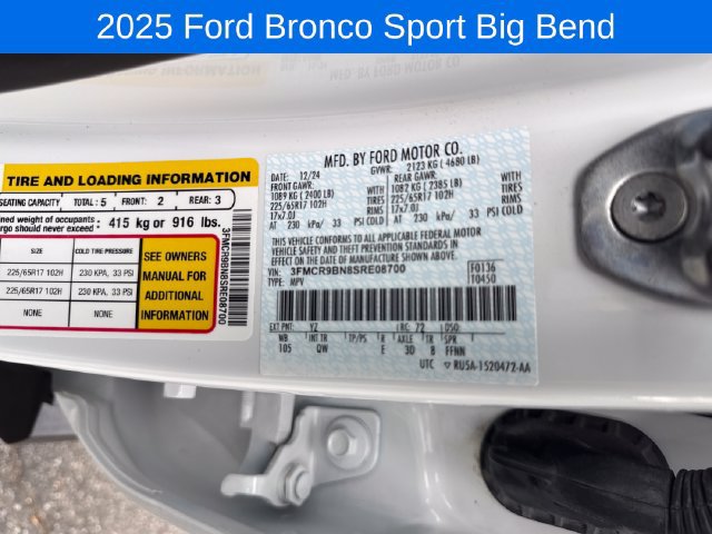 Used 2025 Ford Bronco Sport Big Bend AWD/4WD image 28