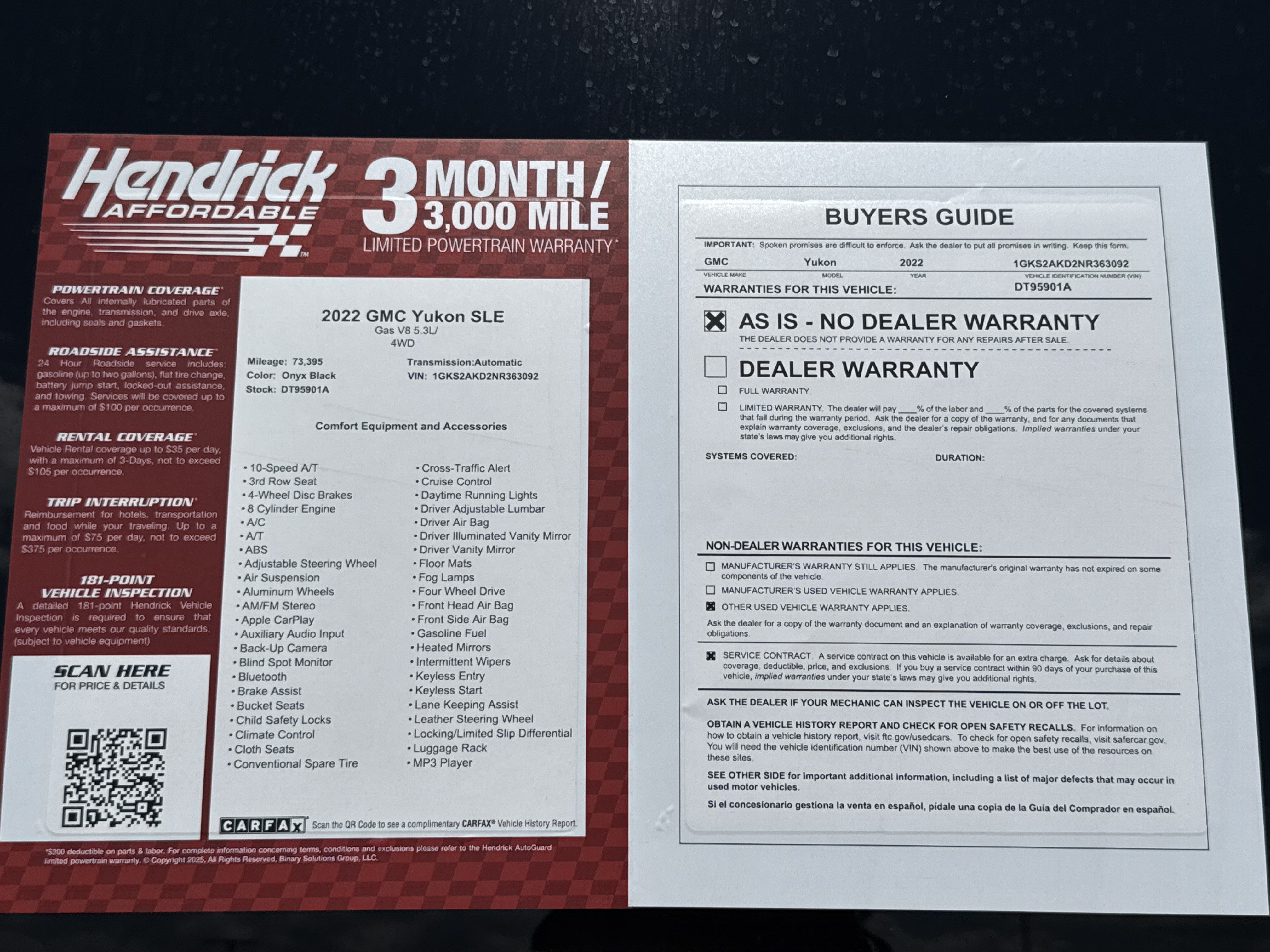 Used 2022 GMC Yukon SLE w/ Gmc Pro Safety Plus Package AWD/4WD image 38