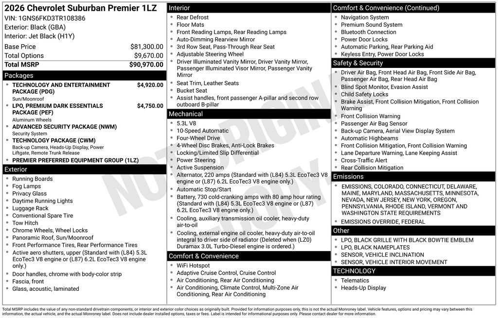 New 2026 Chevrolet Suburban Premier image 4