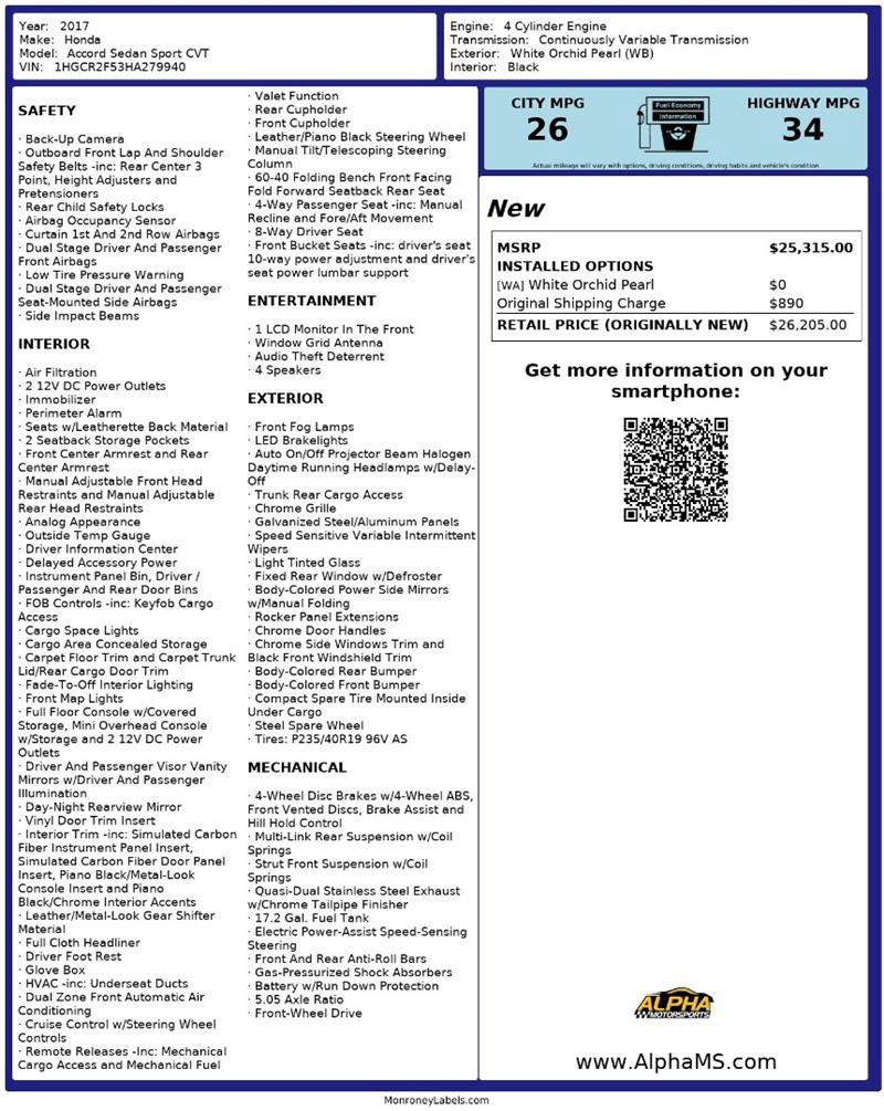 Used 2017 Honda Accord Sport image 3