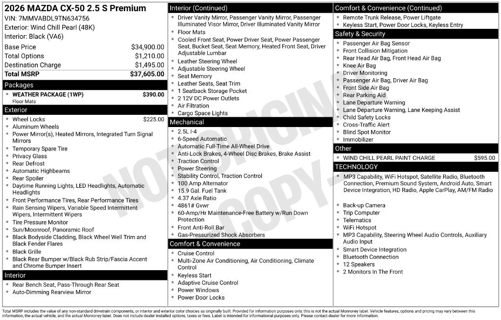 New 2026 MAZDA CX-50 AWD 2.5 S w/ Weather Package image 7