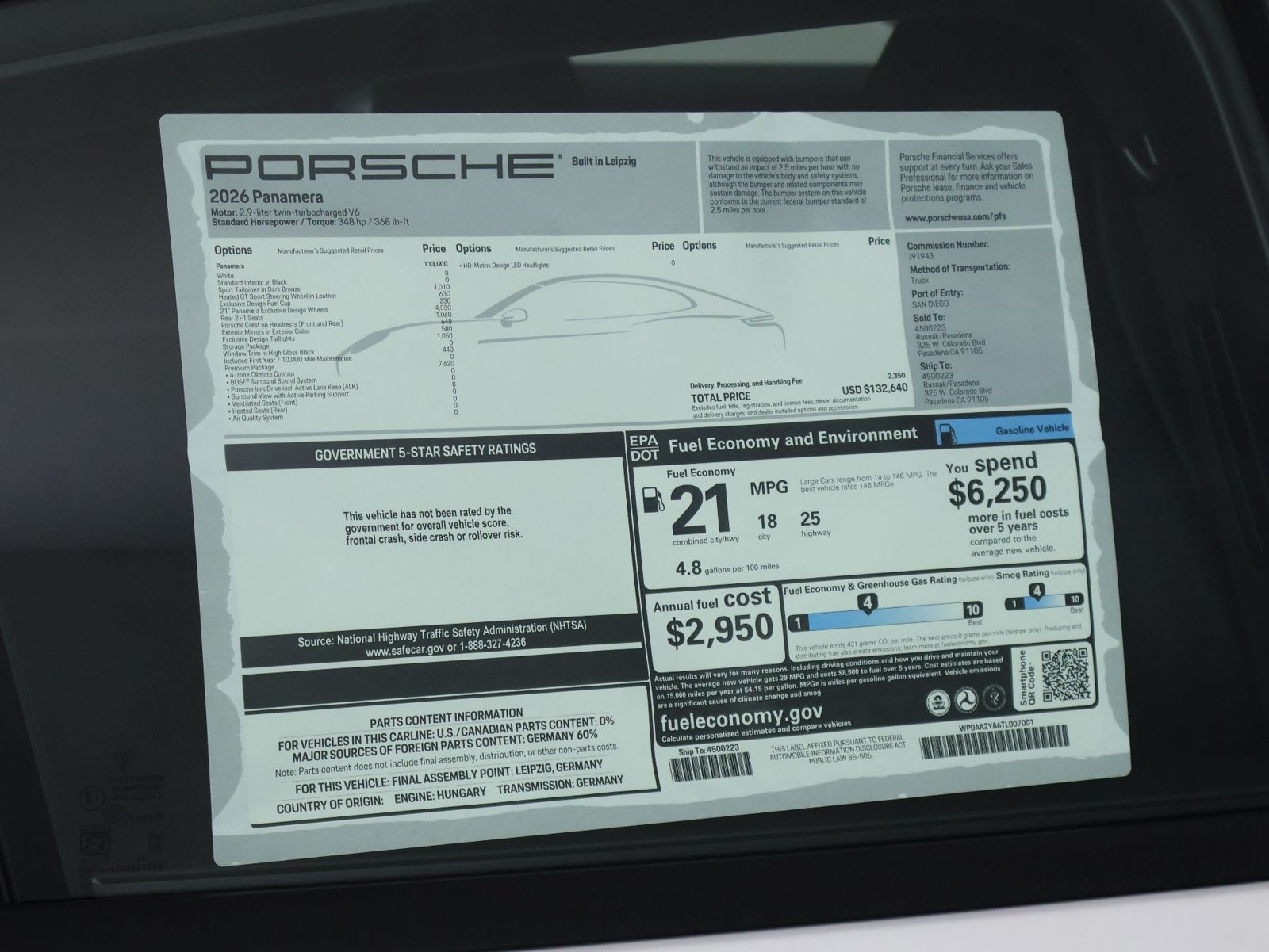New 2026 Porsche Panamera RWD image 25