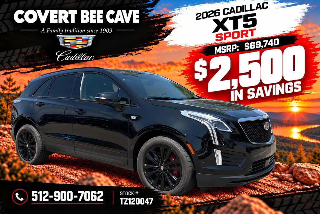 New 2026 Cadillac XT5 Sportv w/ LPO, Onyx Lite Package