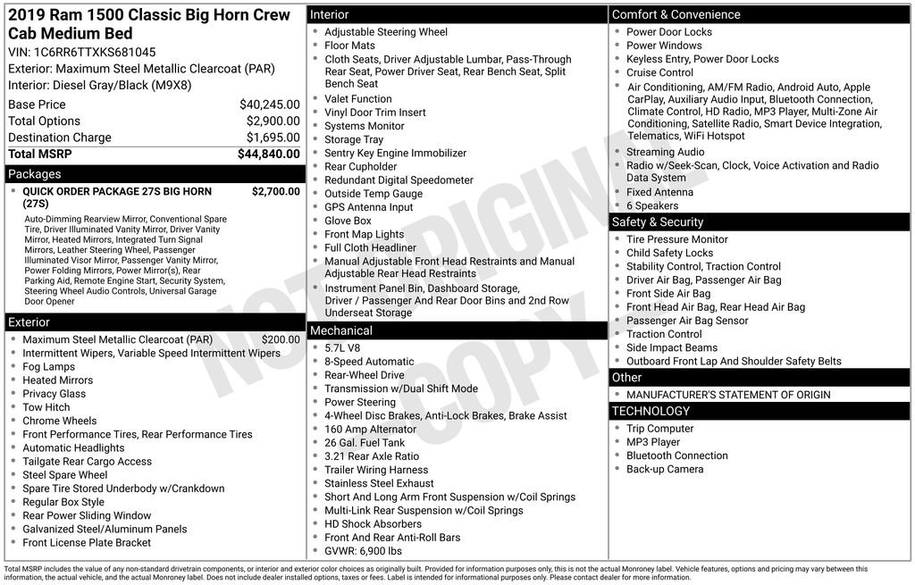 Used 2019 RAM 1500 Big Horn image 38