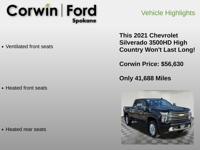 Used 2021 Chevrolet Silverado 3500 High Country w/ Z71 Off-Road Package image 12