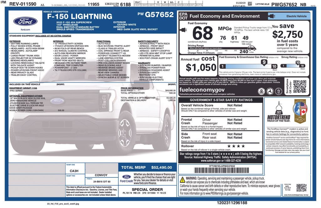 Certified 2023 Ford F150 Lightning Pro image 5