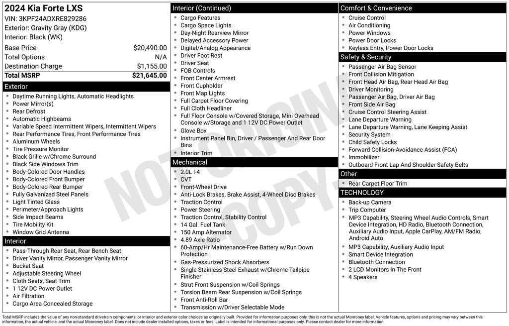 Certified 2024 Kia Forte LXS FWD image 12